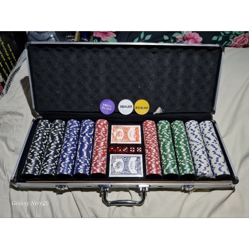 Poker Chip Coin Koin Set 500 pcs plastic + Alumunium Case Texas Holdem