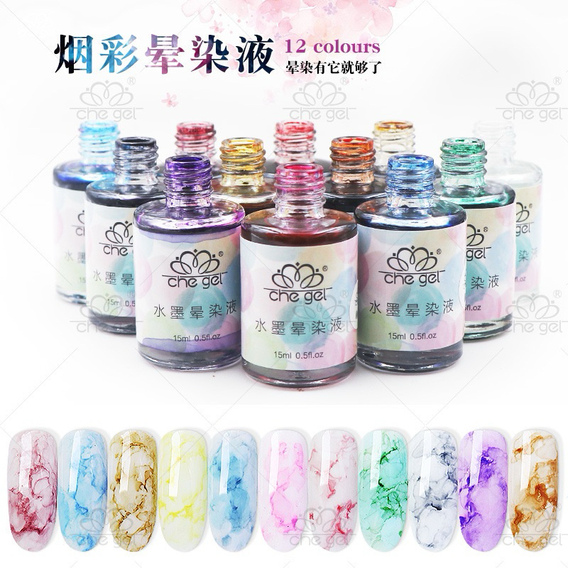 kheishop che gel Blooming Gel Nail Art / Kutek Monja Blooming Gel Marble / Marble Nail Art / Bloomin