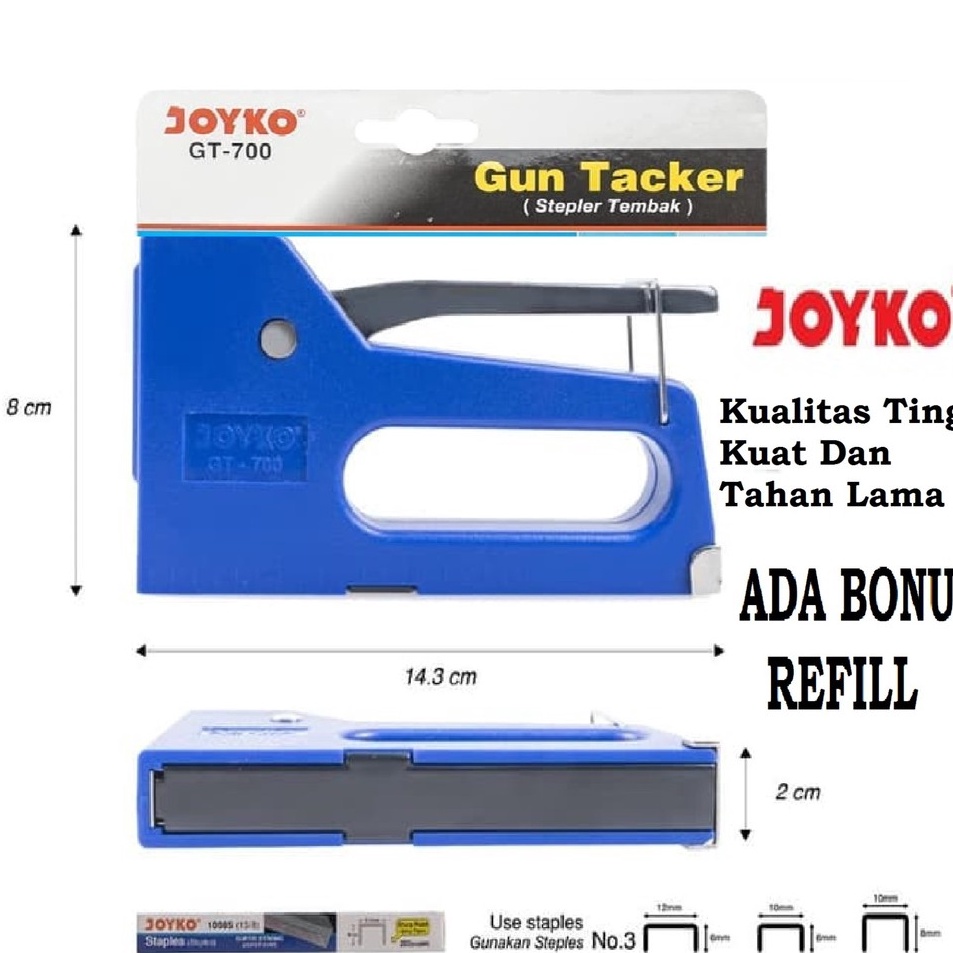 

Model Baru Staples Tembak Merk Joyko Gt 7 Tacker Joyko High Quality Stapler Tembak Ada Refill