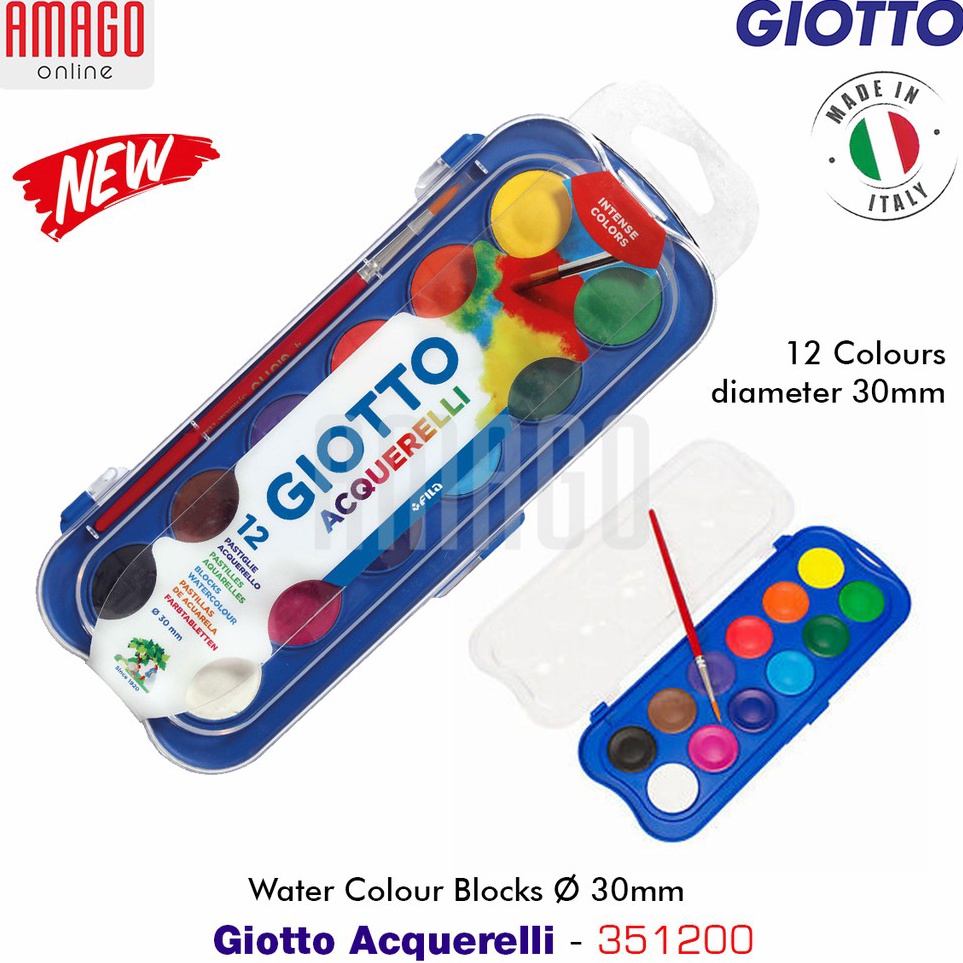 

Grosir GIOTTO Water Colour Blocks Blok Cat Air 12 warna 3 mm 3512