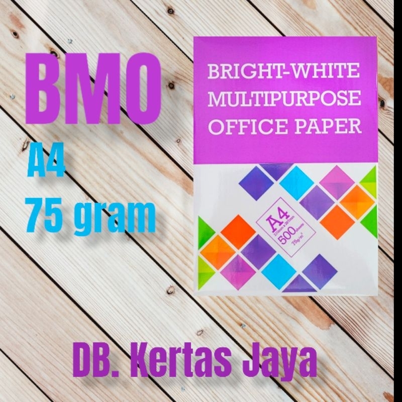 

Kertas HVS A4 75 gr 1 rim 500 Lembar BMO (Bright White Multipurpose Office Paper)