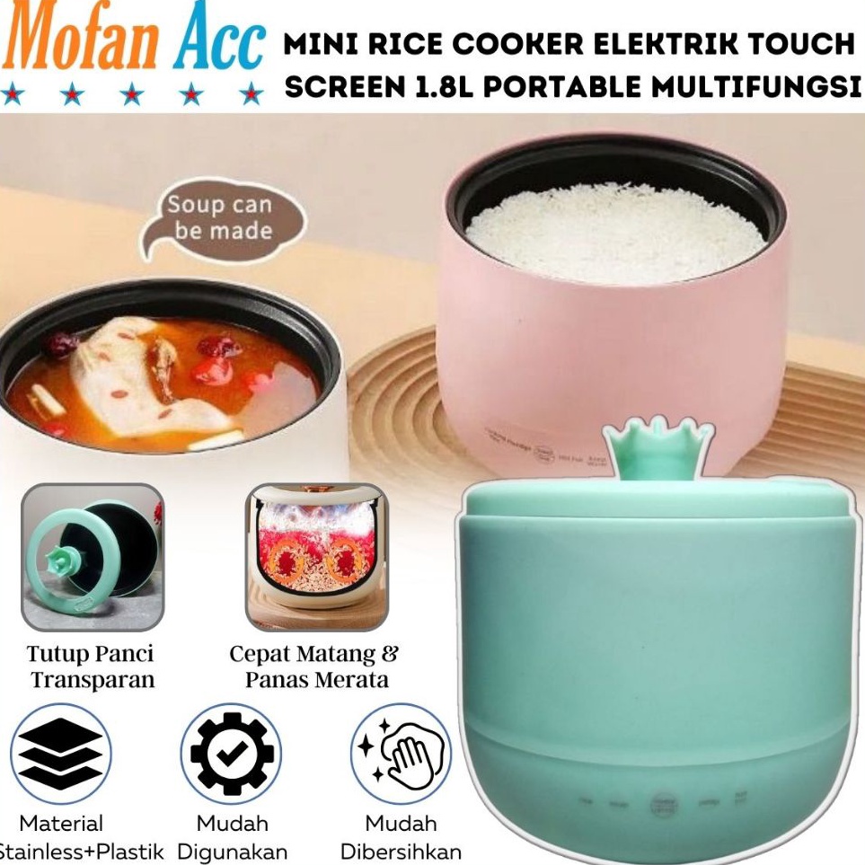 Eksklusif Mini Rice Cooker Elektrik 18L  Magic Com Touch Screen 45Watt Poble  Alat Masak Penanak Nas