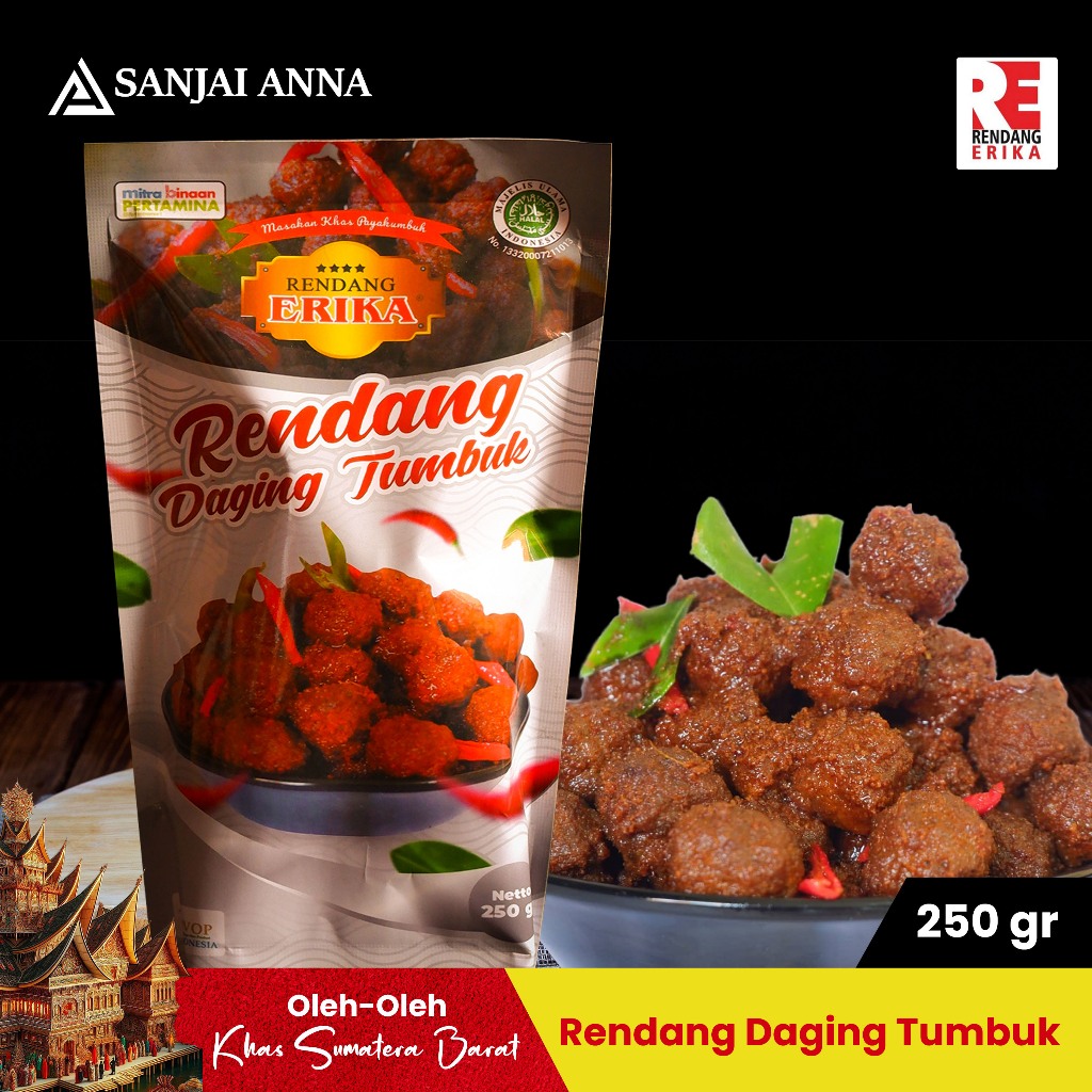 

SANJAI ANNA/RENDANG ERIKA/RENDANG ASLI PAYAKUMBUH/RENDANG DAGING TUMBUK 250 GR