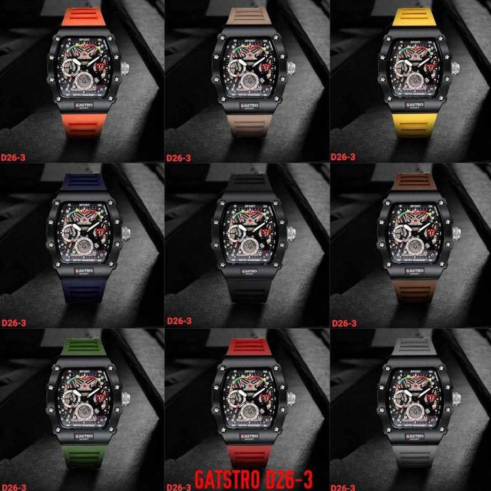 Sudah READY JAM TANGAN PRIA ANTI AIR STRAP RUBBER TANGGAL AKTIF ORIGINAL TAHAN AIR BC455