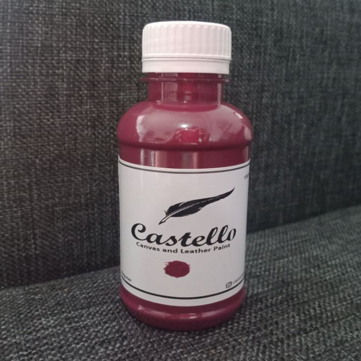 

Limitless Castello paint kulit kanvas sepatu tas reddish wine