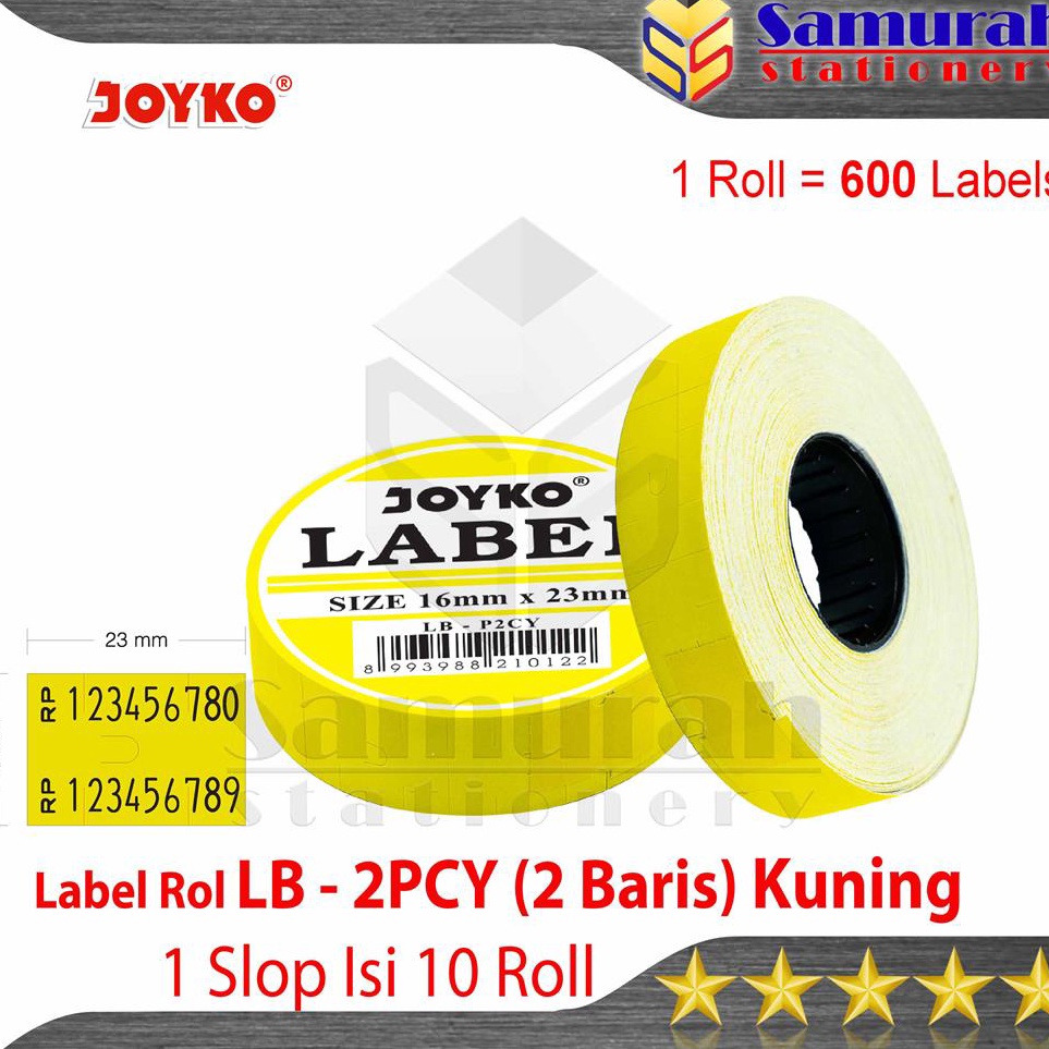 

Kes Label Rol 2 Baris Joyko LBP2CY Kuning Per Slop Isi 1 Rol 6 Labell Price Labels 2 Line Yellow LB P2CY