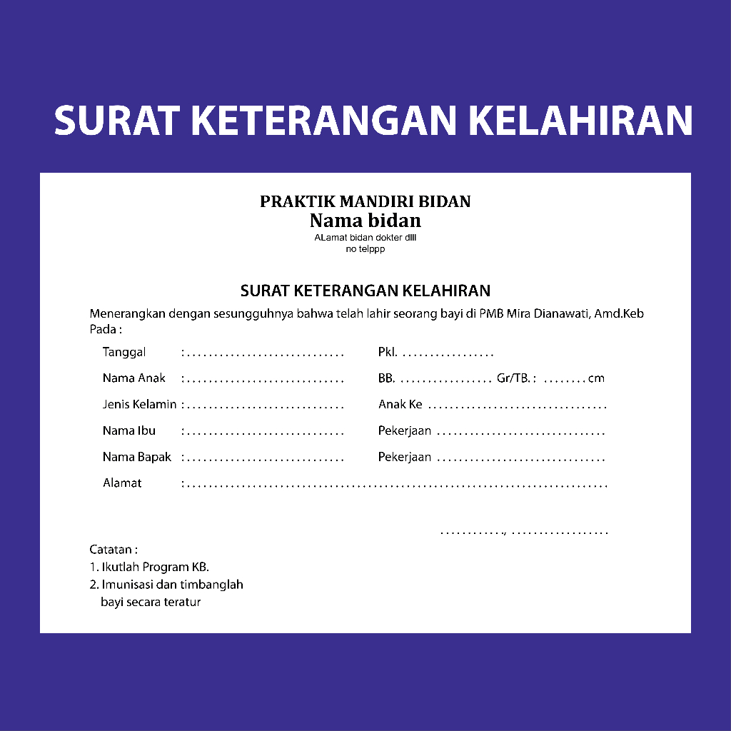 

Custom buku keterangan kelahiran