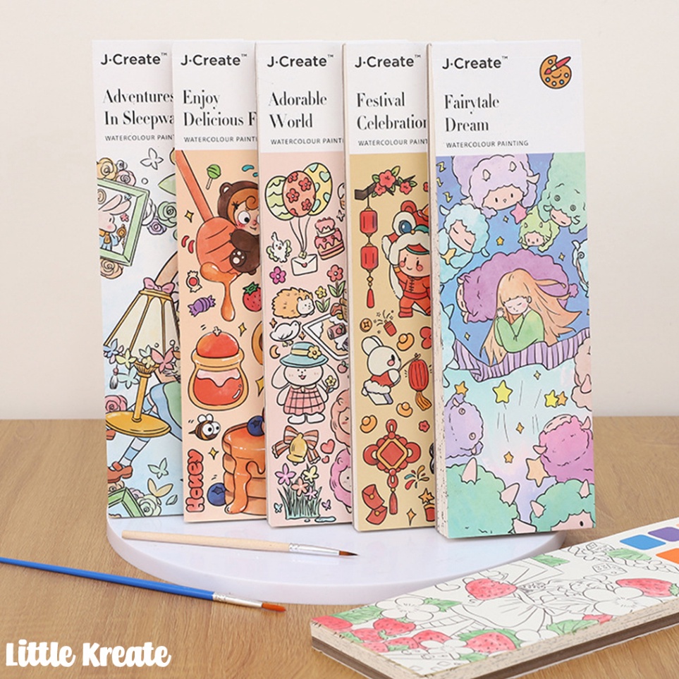 

Best Terlaris Watercolor Poble Coloring Paper Mainan Buku Cat Air Mewarnai Travelling Pocket Painting Book