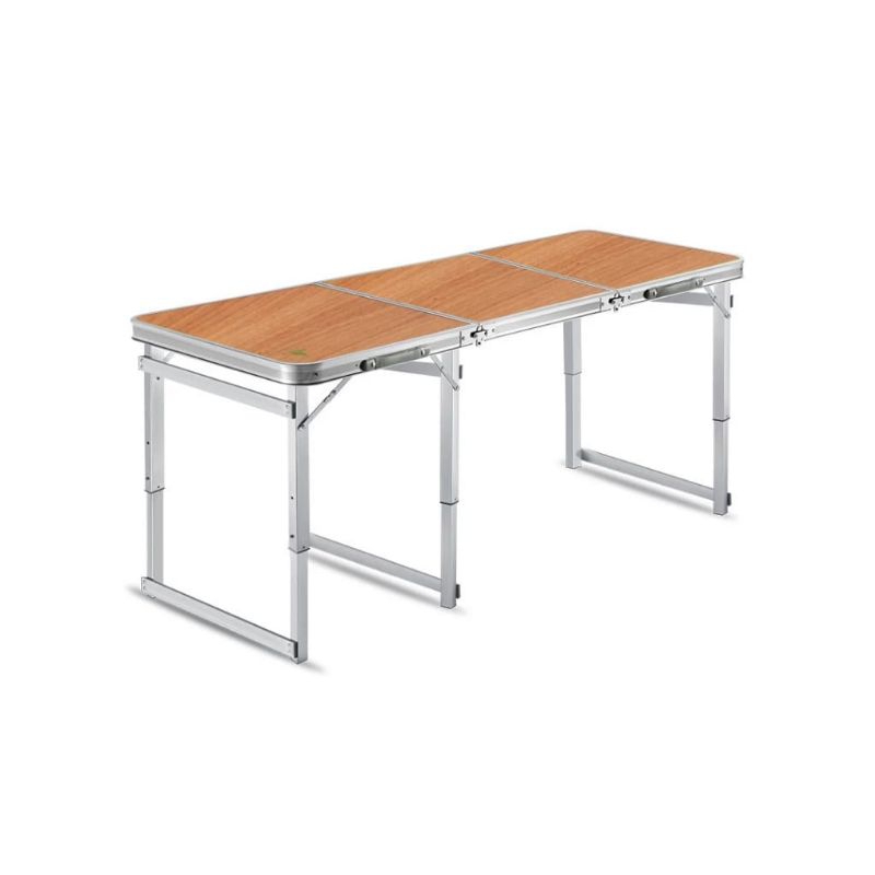 Meja Lipat Jualan Portabel Meja Koper Panjang Meja serbagun 180 x 60 cm (Brown)