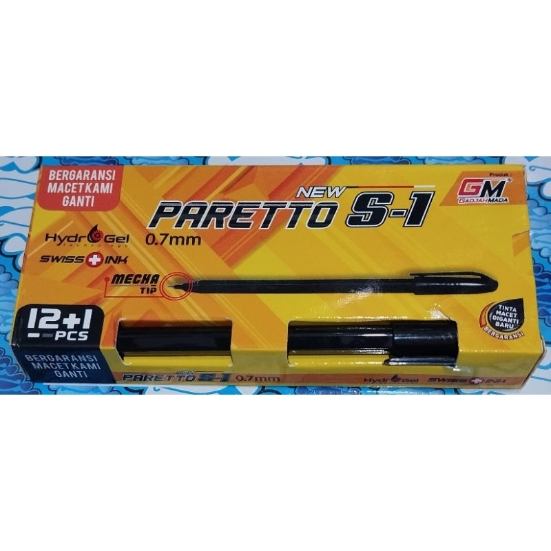 

pen paretto S1 hydro gel 0.7mm per kotak 13 pcs