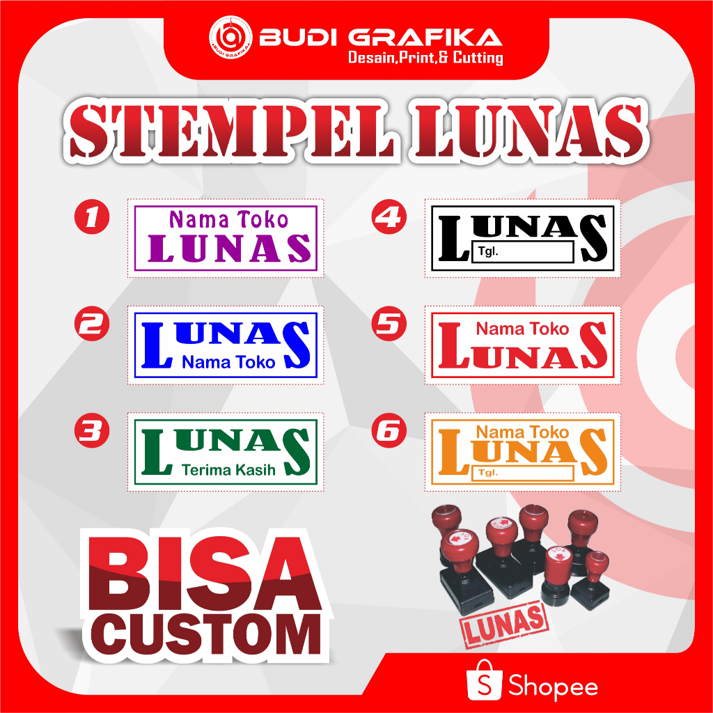 Stempel Lunas Stempel Otomatis Stempel Cap Lunas Stempel Custom Stempel Nota Stempel Muah