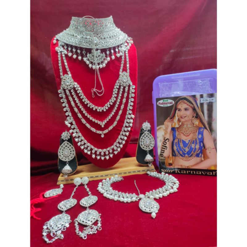 Set Accesoris India Silver / Perhiasan India Silver / Aksesoris India Silver / Kalung Bridal India S