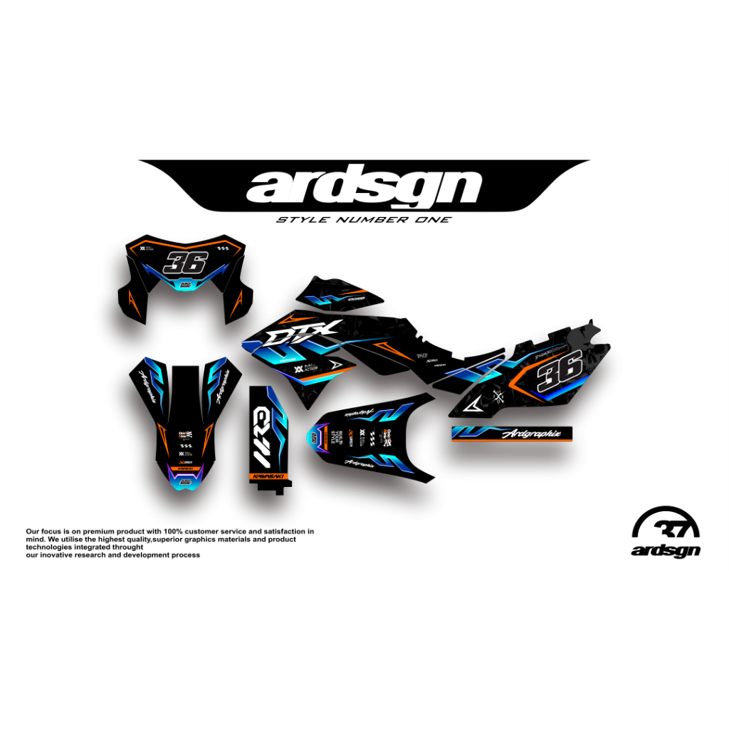 Decal stiker KLX DTRACKER full body custom - Decal klx supermoto