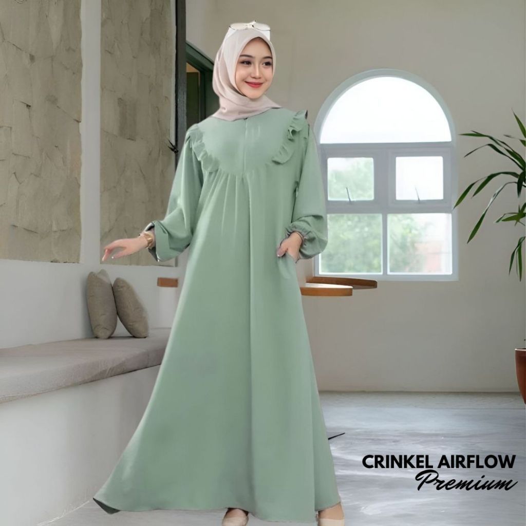 Salma Gamis Crincle Airflow Premium/Salma Dress/Gamis Muslimah/Gamis murah 2024/Premium Dress/