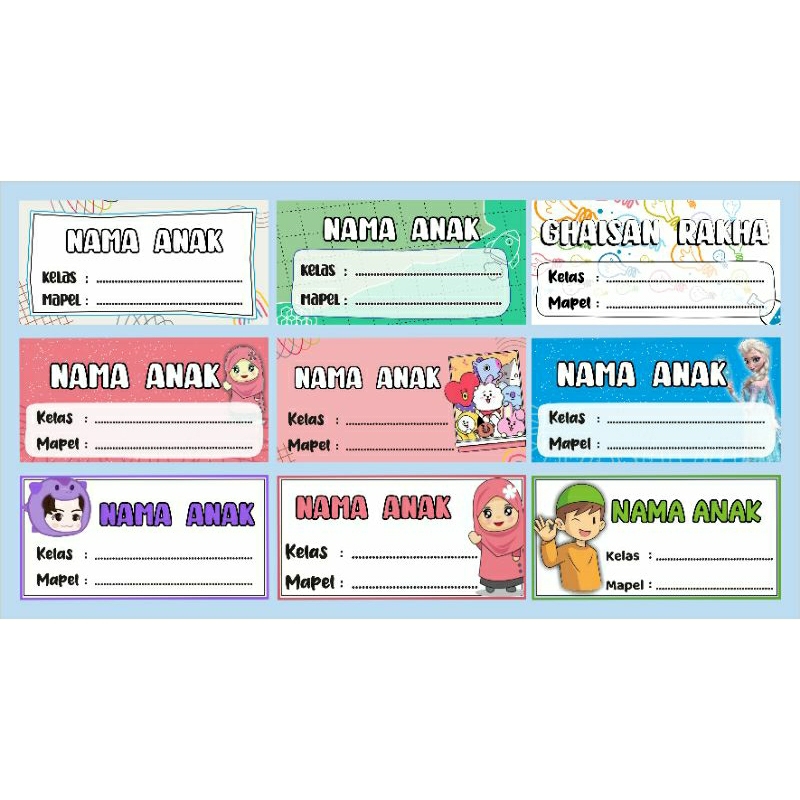 

STIKER / LABEL NAMA BUKU LUCU UNIK CUSTOM NAMA