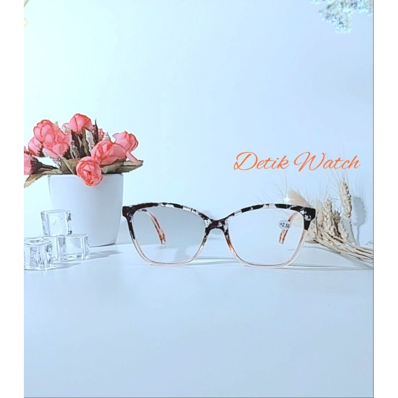 Kacamata Baca Kacamata Plus Semi Kotak Frame semi Leopard KZ336