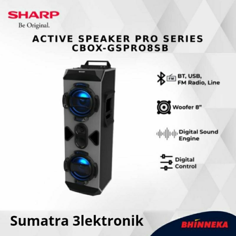 SHARP ACTIVE SPEAKER PRO SERIES CBOX-GSPRO8SB