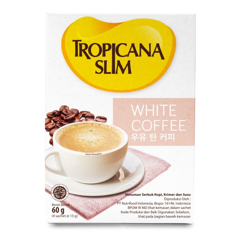 

Tropicana Slim White Coffee 4 Sachet - Kopi Susu Nikmat Tanpa Gula Pasir