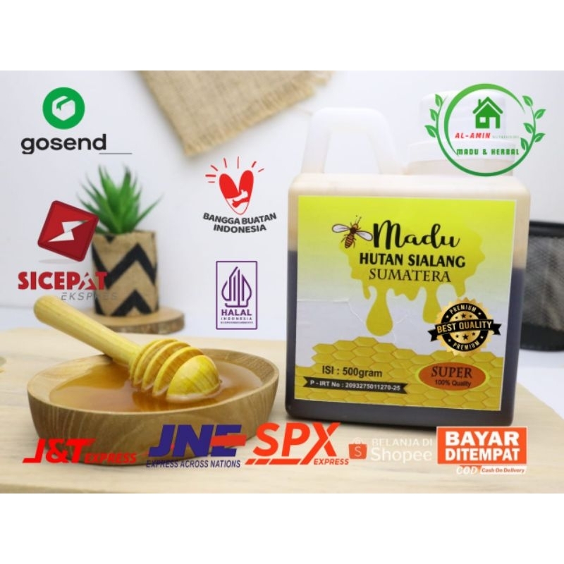 

Madu Hutan Liar Sialang Apis Dorsata Grade A 500gr AL-AMIN 100% Asli dan Murni