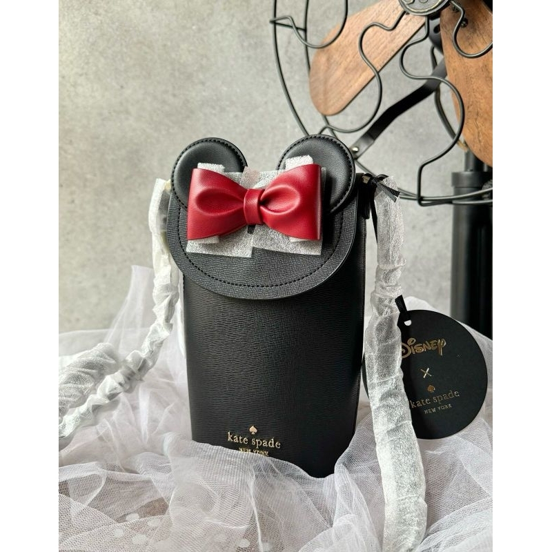 Tas Wanita Selempang K S Authentic Original 3D Disney Minnie North South Crossbody Black Multi i
