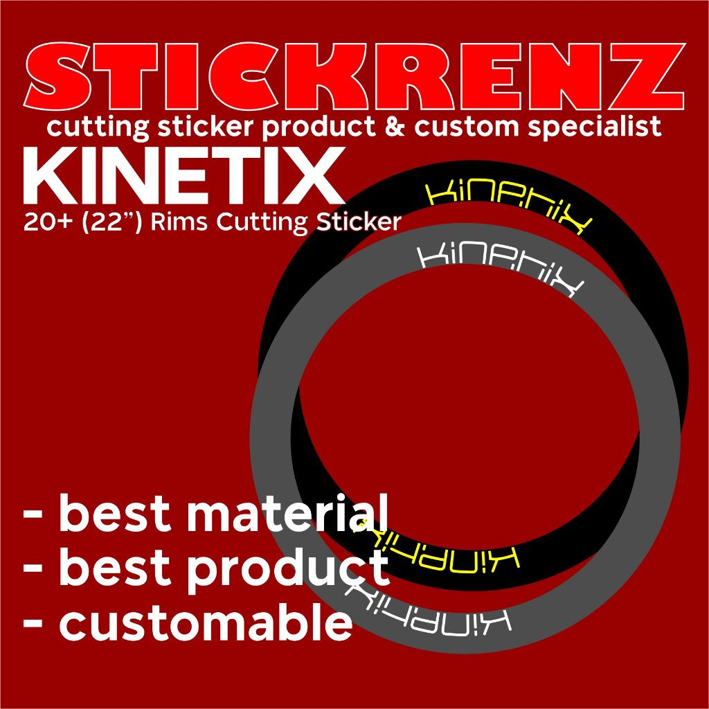 Cutting Sticker Velg Rims Sepeda Lipat Kinetix 01 Custom