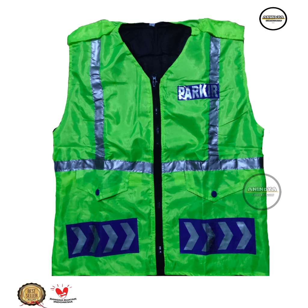 Rompi parkir parasut, rompi lapangan, rompi outdoor,rompi juru parkir terbaru hijau stabilo HIGHT QU