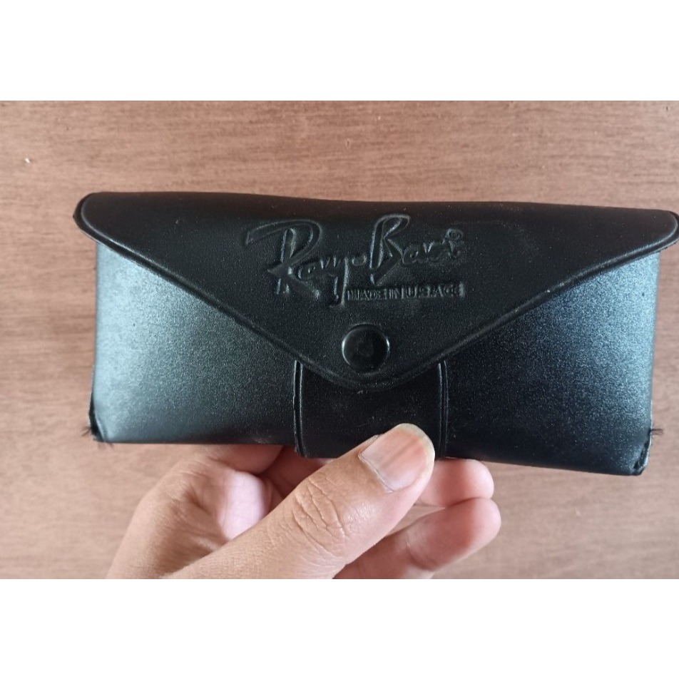 KOTAK KACAMATA PINGGANG BAHAN KULIT DAN ELASTIS/ SARUNG KACAMATA LIPAT BOX