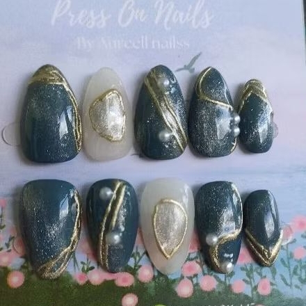 press on nails kuku pasangan Nail art fake nail kuku palsu wisuda wedding