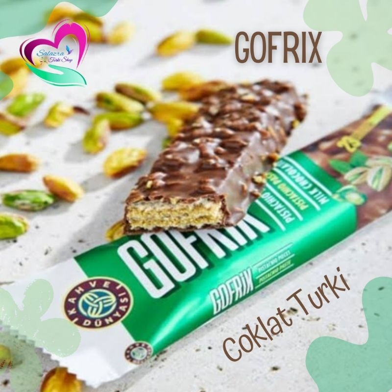 

GOFRIX MINI 225gr PISTACHIO WAFER COKLAT TURKI LAPIS COKLAT & PISTACHIO