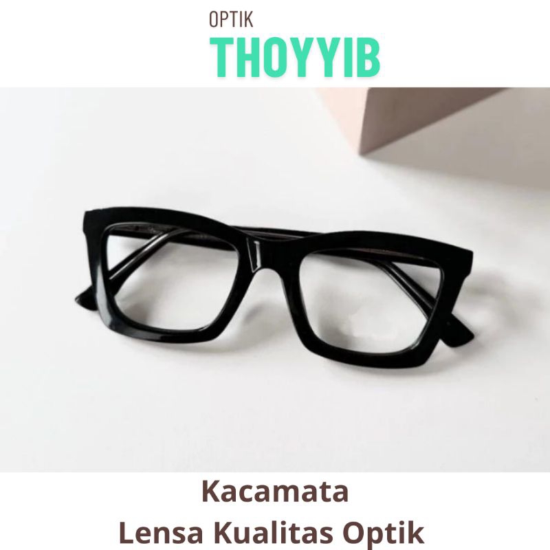 Terbaru Frame Tebal Unisex Lensa Minus 8,7,6,54,3,2,1 Lensa Optik Resep