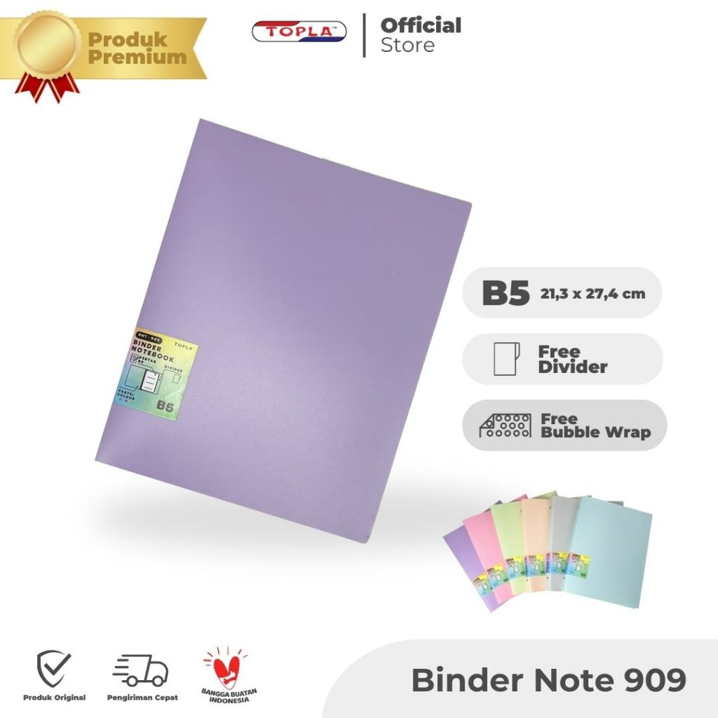 

Binder note 909 26 ring pastel buku catatan sekolah journal agenda ukuran B5 Topla