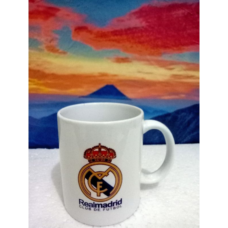 Gelas sablon logo Real Madrid mug keramik gelas souvernir