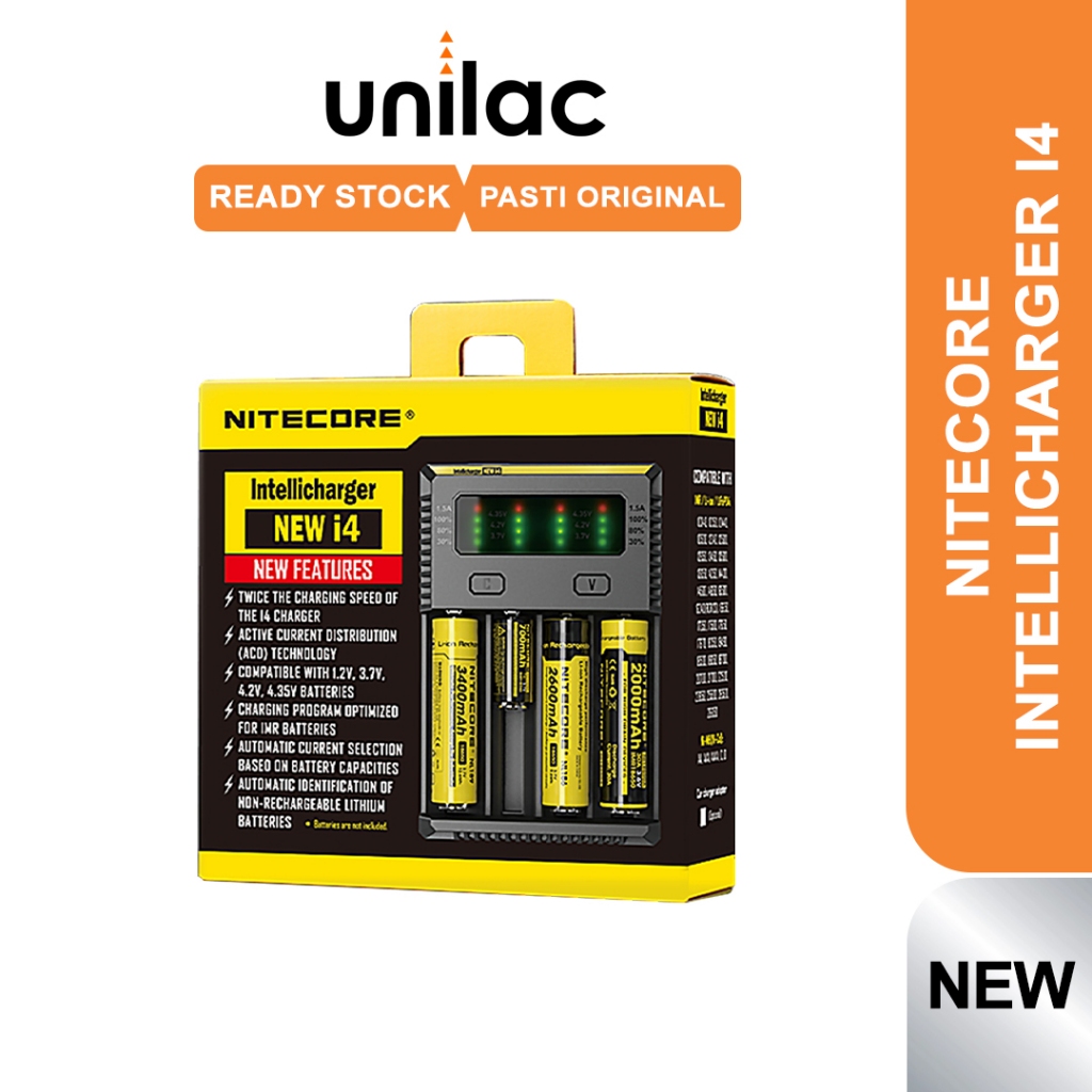 NITECORE Intelli Charger i4 - Casan Nite Core i4 4 Slot | Cas Batre | Battery Charger Nitecore