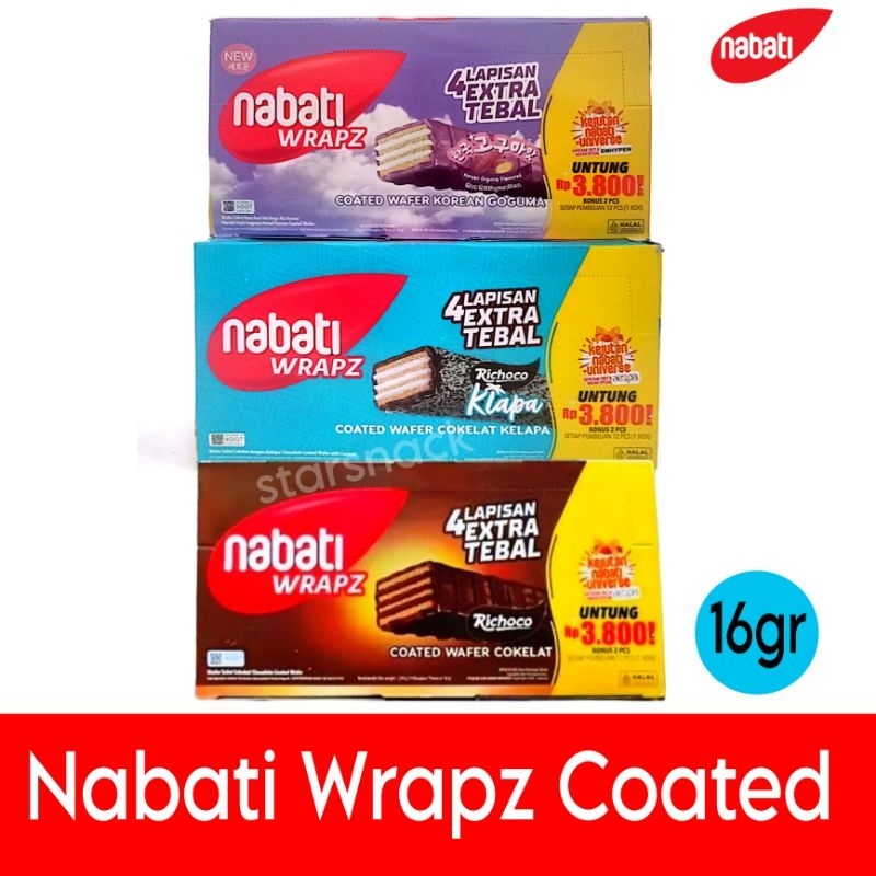 

Nabati wrapz Coated kelapa coklat Wafer Goguma