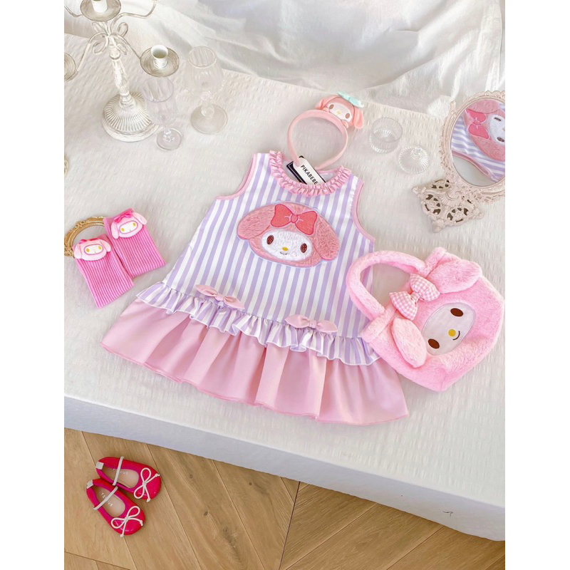 melody dress fur/ dress melody anak/ baju melody anak/ dress anak karakter melody