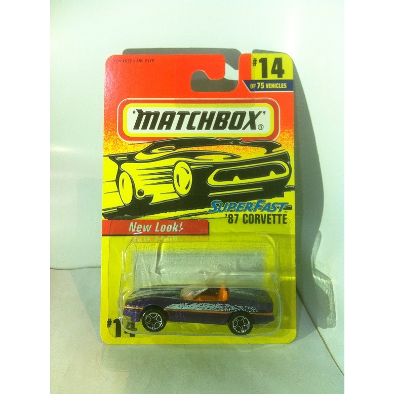 Matchbox. 1997 1-75 series - 14. 87 Corvette 1987. USA by MATTEL