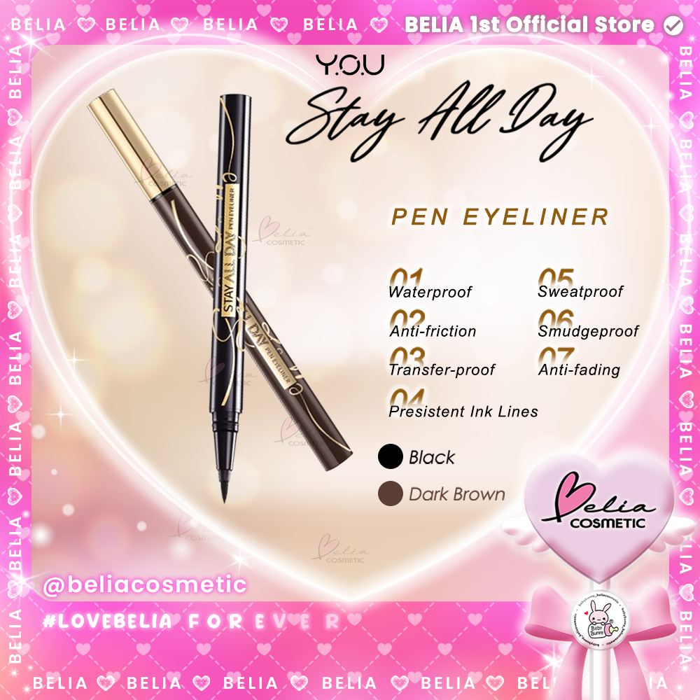 ❤ BELIA ❤ YOU Stay All Day Pen Eyeliner | Black Eyeliner | Hitam / Dark Brown | Waterproof