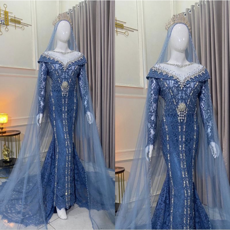 GAUN PENGANTIN BEREKOR MODERN//GAUN SLIM DUYUNG MODERN//GAUN