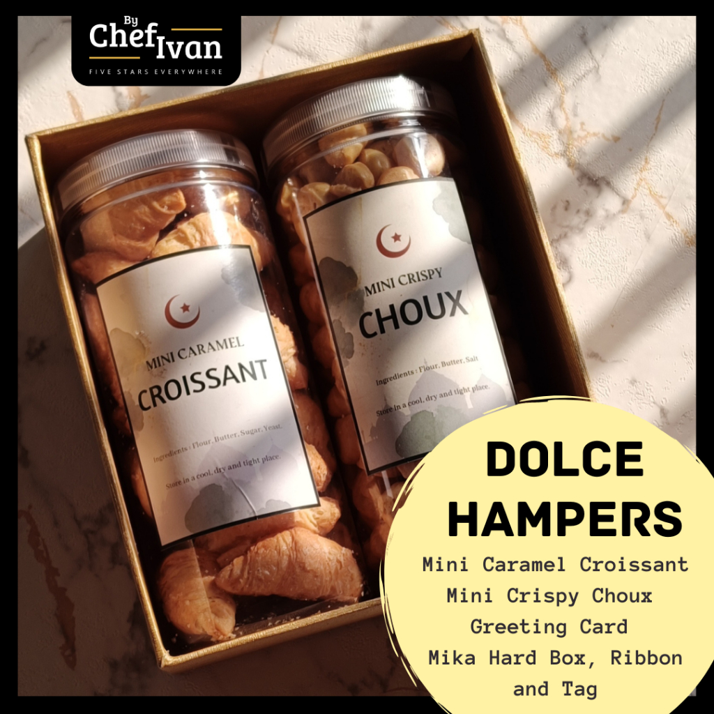 

DOLCE Hampers Mini Croissant and Crispy Choux Gift Hadiah by Chef Ivan