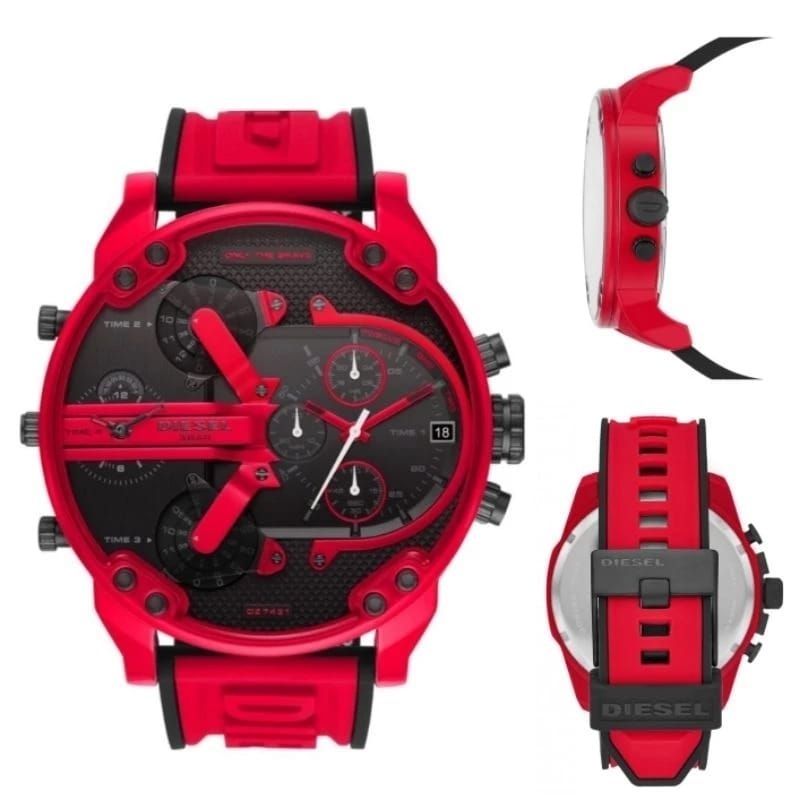 JAM TANGAN PRIA DSL THE BRAVE BIG DADDY GOZILLA RED RUBBER