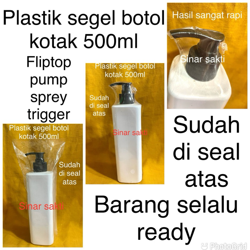 segel plastik botol kotak 500ml seal atas /plastik segel shrink segel botol 500ml