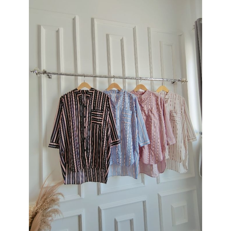 ATASAN WANITA SALUR/ZARA STRIPE/BLOUSE WANITA KEKINIAN/BLOUSE WANITA CASUAL
