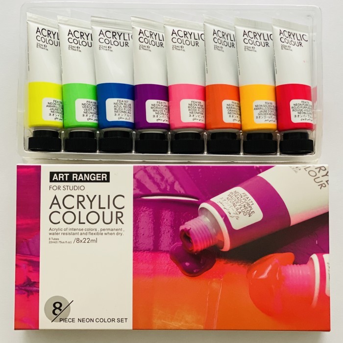 

ART RANGER acrylic color/cat acrylic/akrilik 8x22Ml neon set
