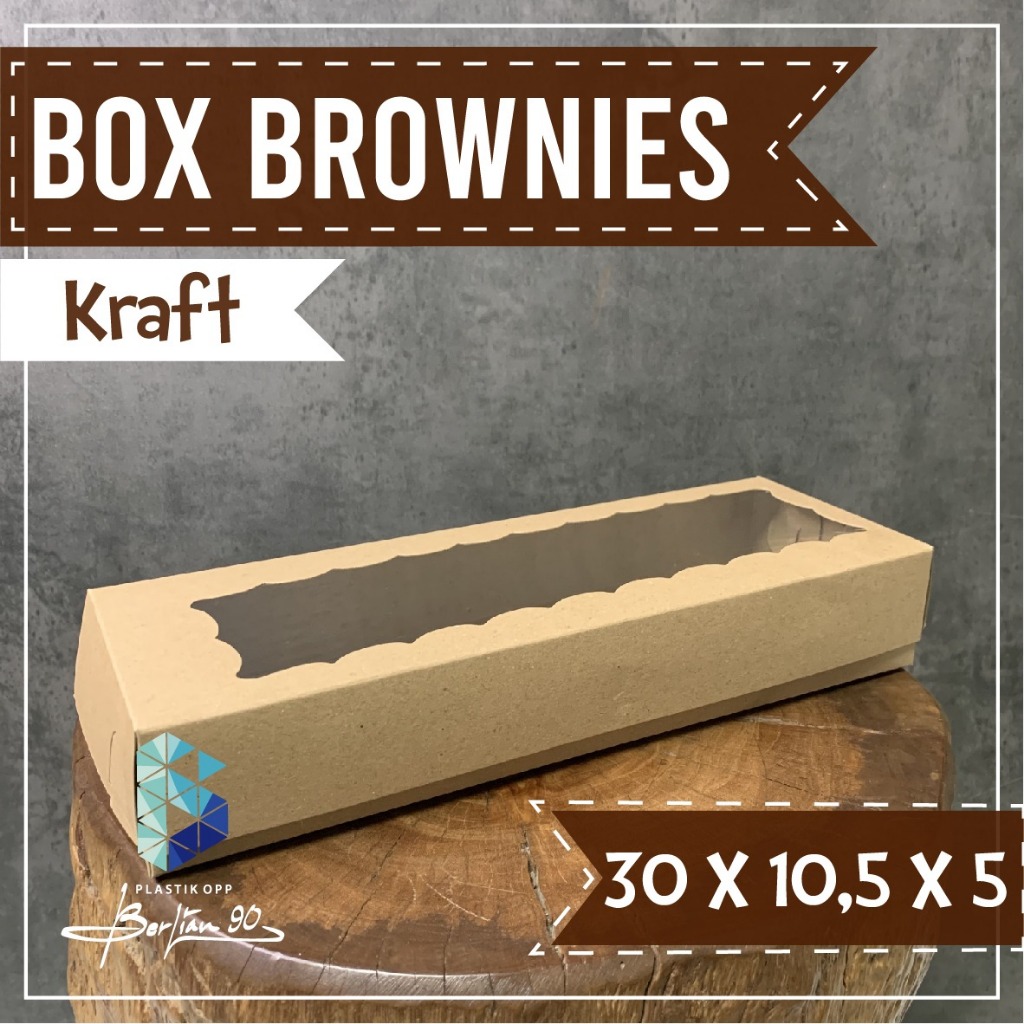 

Dus Brownies Box 30x10x5 isi 50 pcs Jendela Kraft / Dus Brownies box Brownies Jendela Kemasan Brownies Dus kue