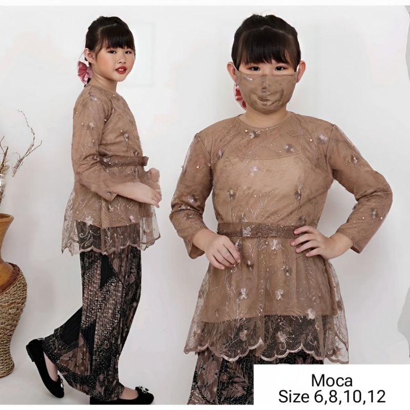 AK • setelan kabaya anak tille cantika tanggung umur 6-12 tahun  baju kebaya kartini wisuda anak sd 