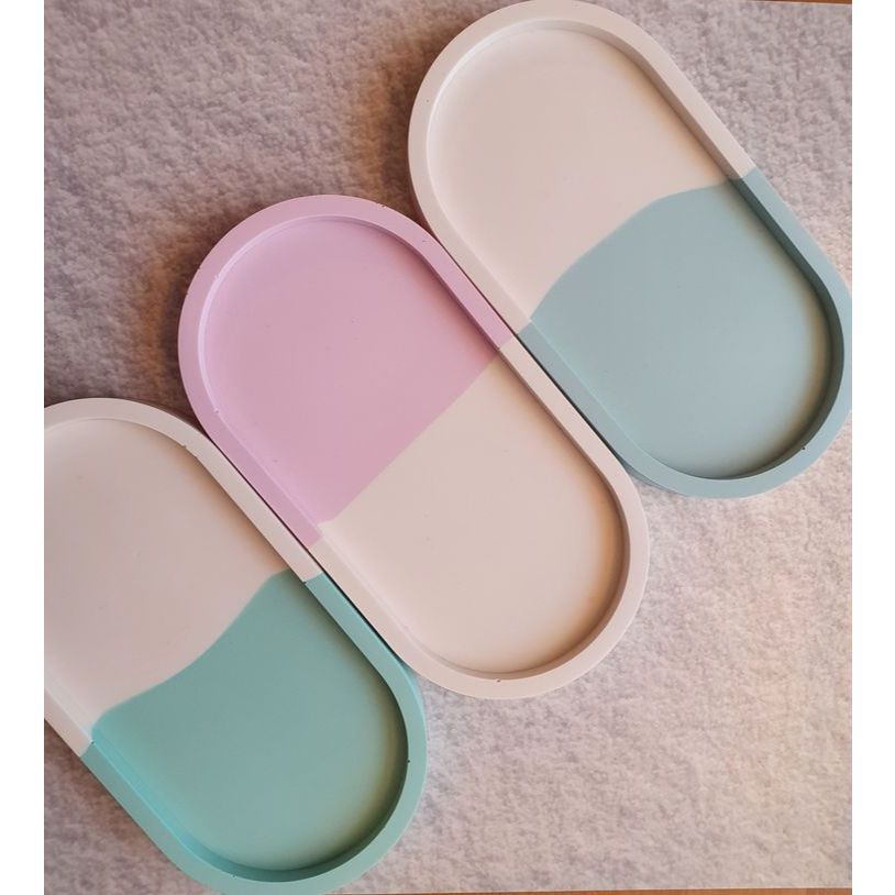 Oval Coaster Concrete | Tatakan Oval | Tray  Pot - Tatakan Pot Semen | SOUVENIR PERNIKAHAN