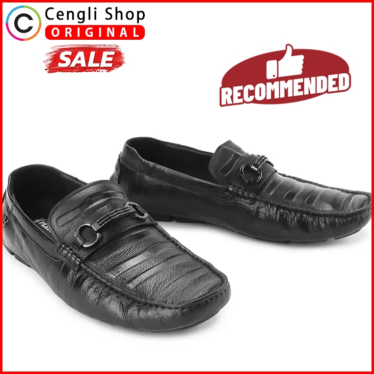 PLAYBOY SEPATU PANSUS LOAFER KULIT PRIA ORIGINAL TERBARU HITAM PL45