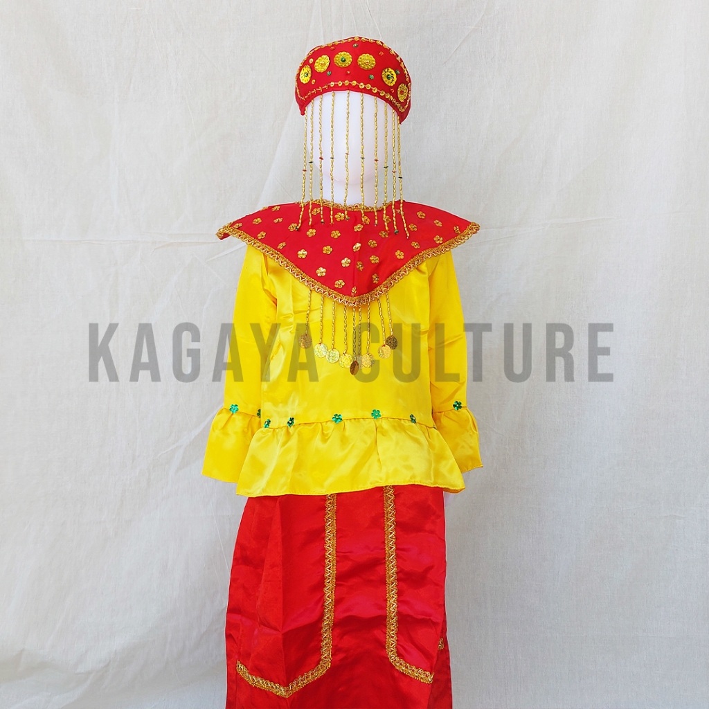 Baju Adat Betawi Anak Perempuan - Baju Adat Betawi Anak Kecil - Baju Betawi Anak Perempuan Ondel Ond
