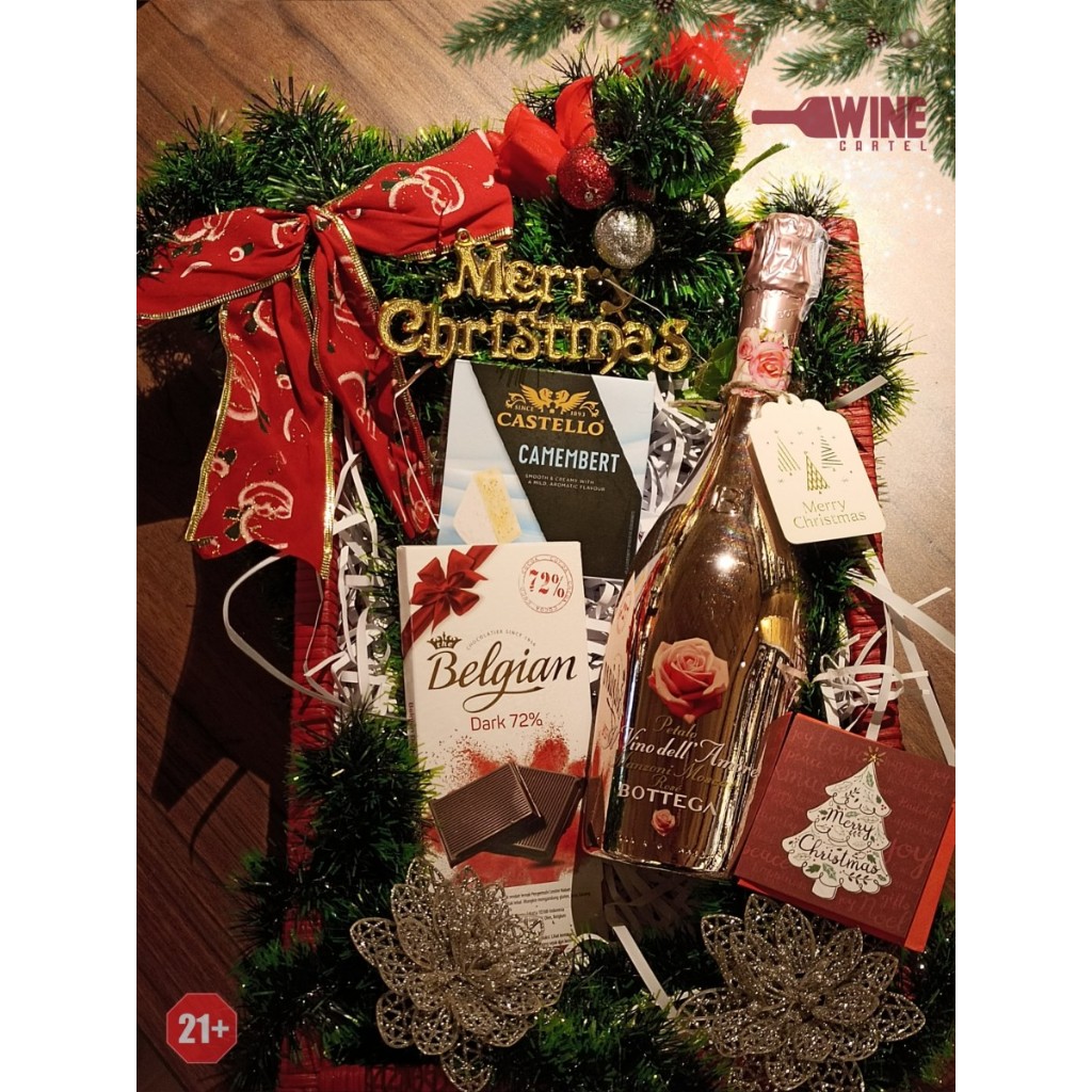 

Hamper's Gift Natal Xmas SPARKLING Bottega Petalo ll Vino Moscato Rose