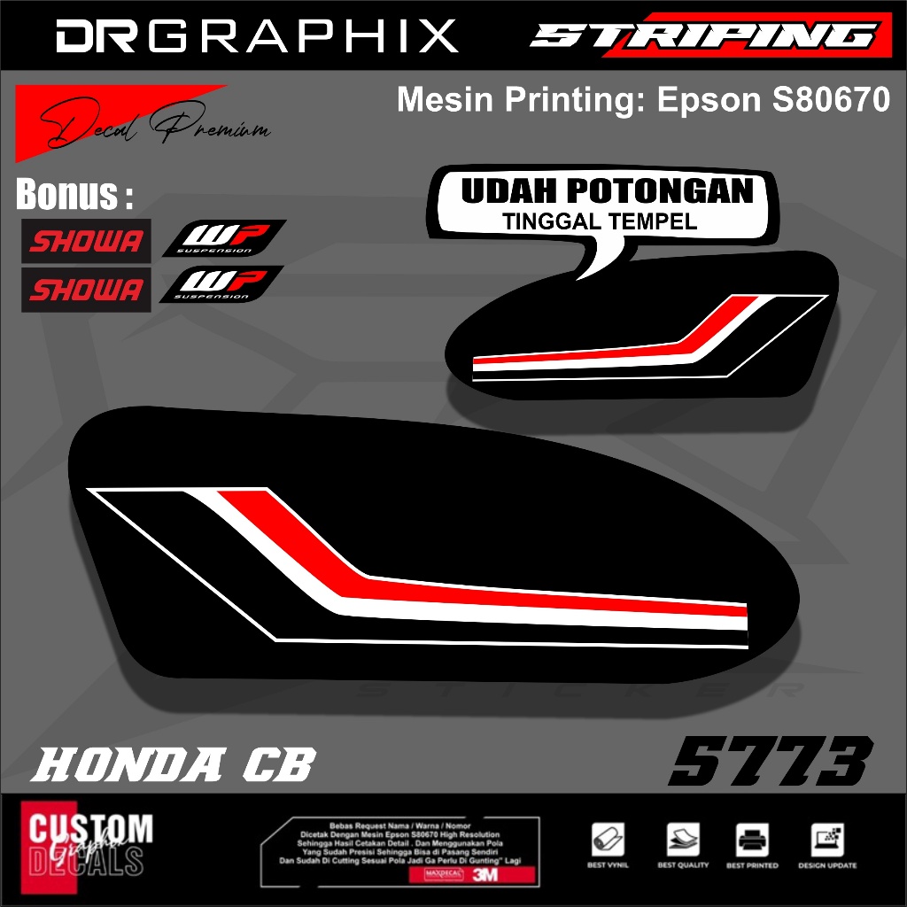STRIPING CB 100 TERBARU / STIKER MOTOR CB TERMURAH / STRIPING MOTOR CB 100 SUDAH DIPOTONG
